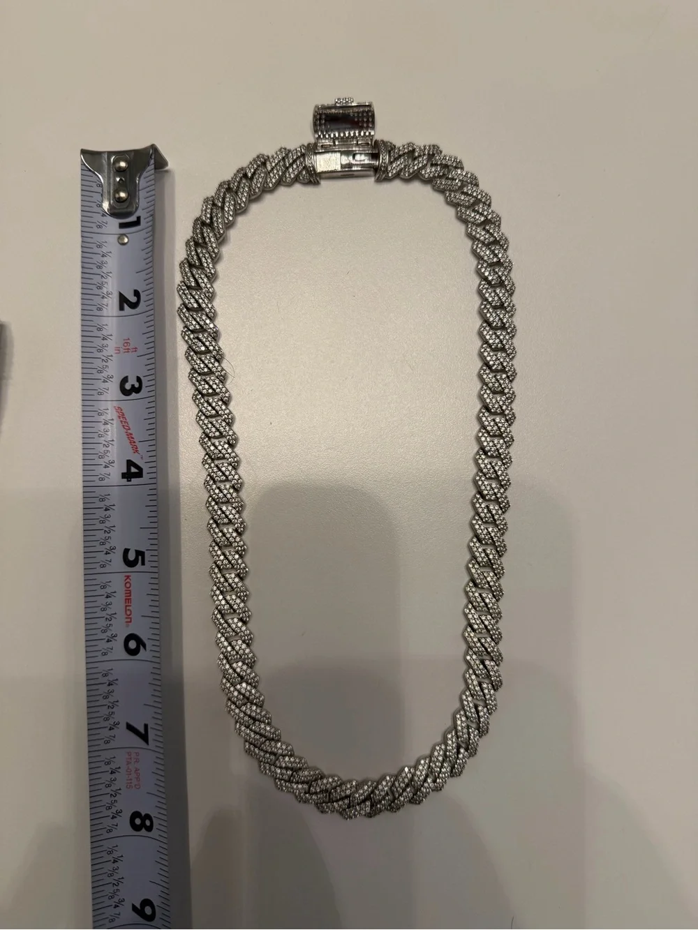 GLD Diamond Cuban Chain in White Gold - 8.5mm